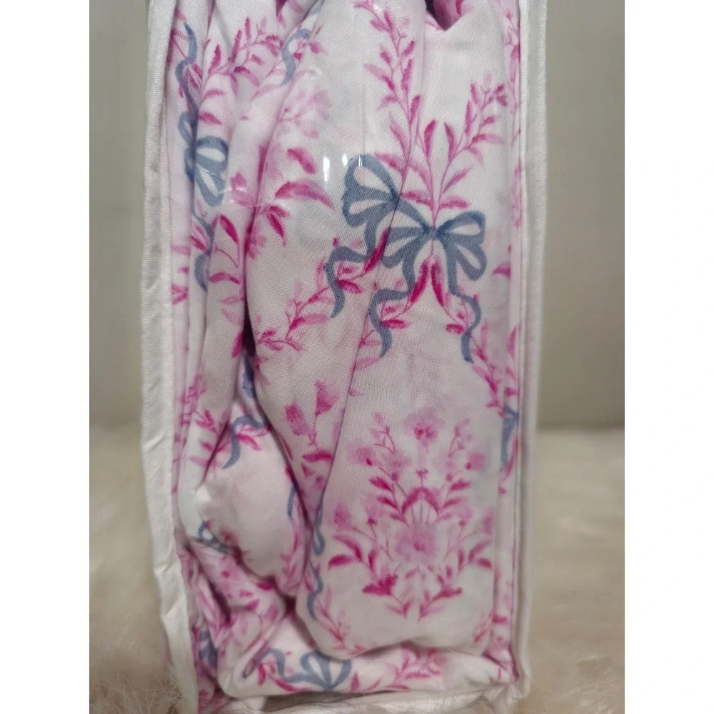 Kindred Home Queen 6 Piece Sheet Set Floral Pink Blue Bows NWT